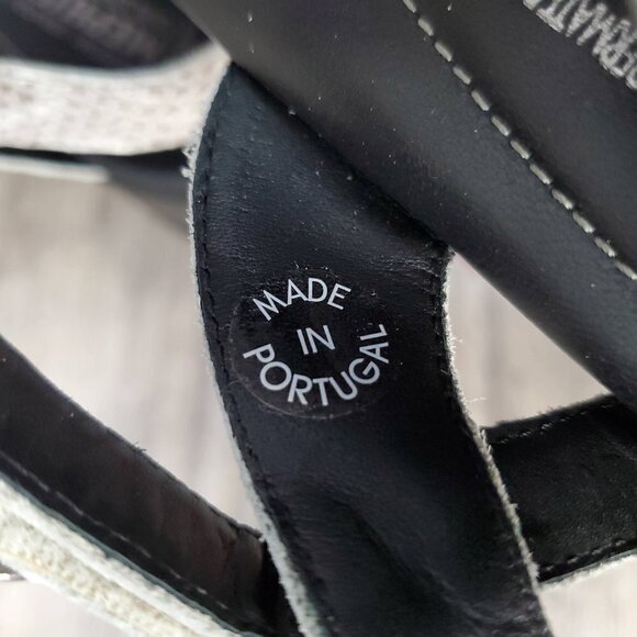 Mephisto Grey Leather Snake Print Wedge Sandals - Picture 11 of 16